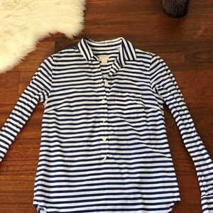 JCrew navy stripes blouse